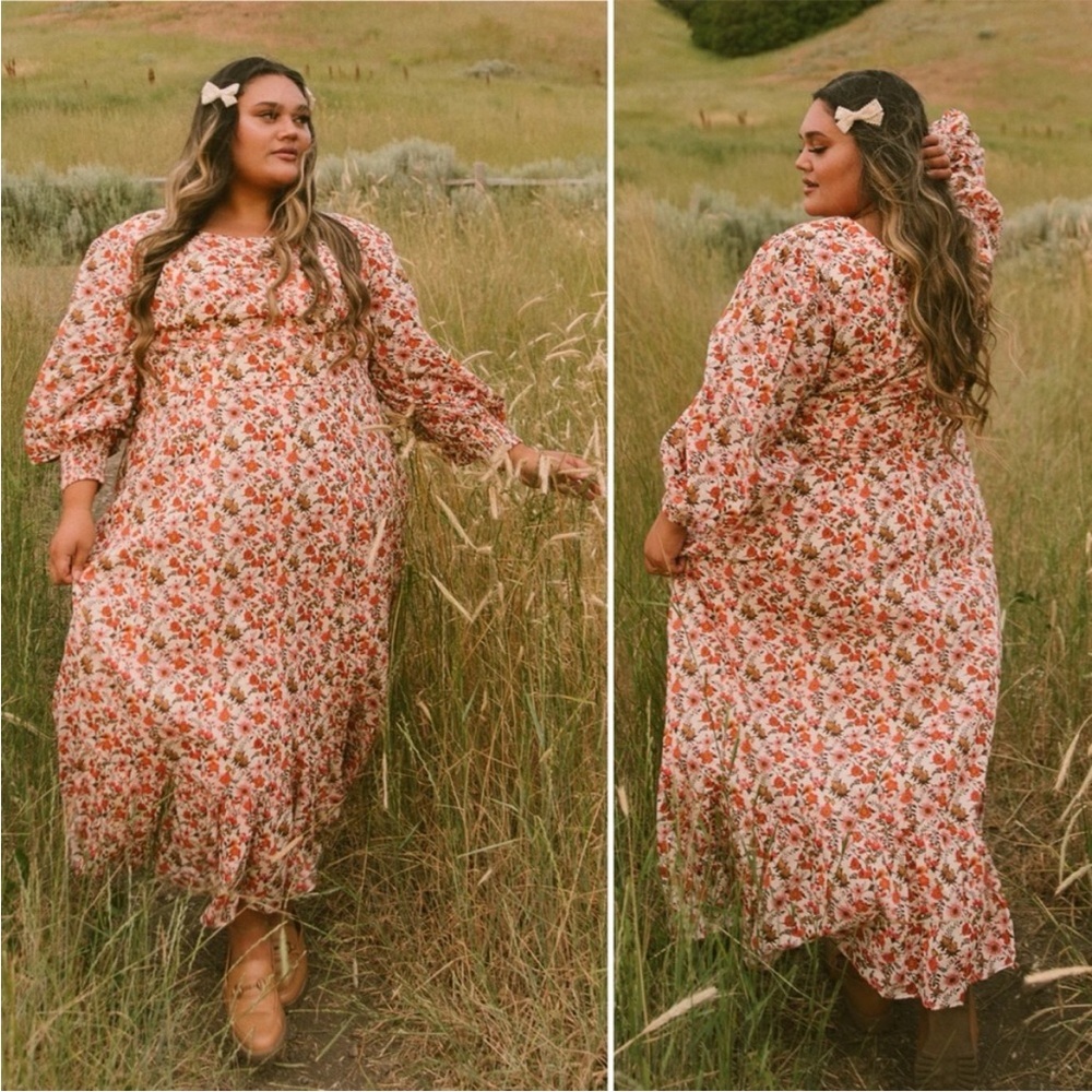 New! Ivy City Co Maya Dress in Fall Floral - Size 34W